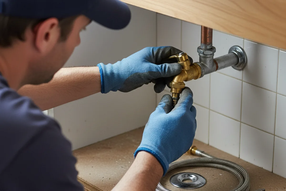 Shutoff valve and fitting work during Emergency Plumbing in Woodson
